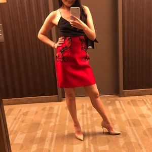 (Dolce&Gabbana) embroider silk satin mini skirt